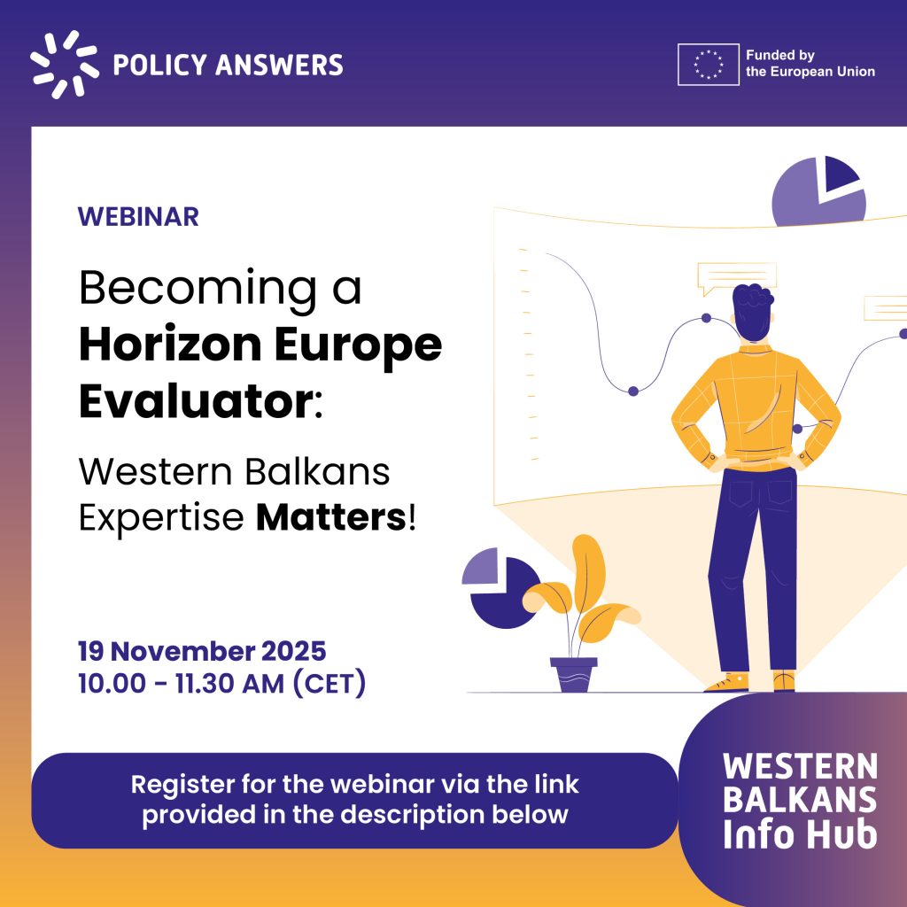 Webinar: Becoming a Horizon Europe evaluator – Western Balkans expertise&nbsp;matters