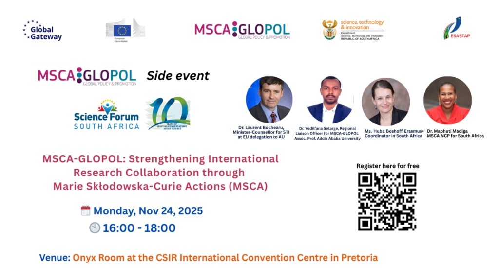 Join the MSCA-GLOPOL Side Event at the Science Forum South Africa 2025 Today, 24 November&nbsp;2025!